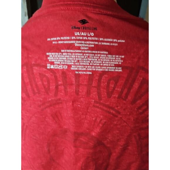 Disney Cruise Line Lookout Cay Lighthouse Point Junkanoo Shirt Adult Large Red - Picture 5 of 6